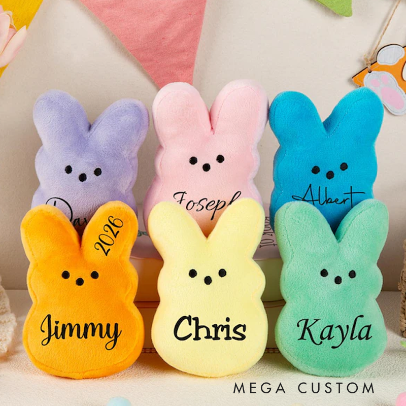 Personalized Cute Easter Marshmallow Bunny Plush Toy an Easter Gift for Children Easter Gifts for Kids