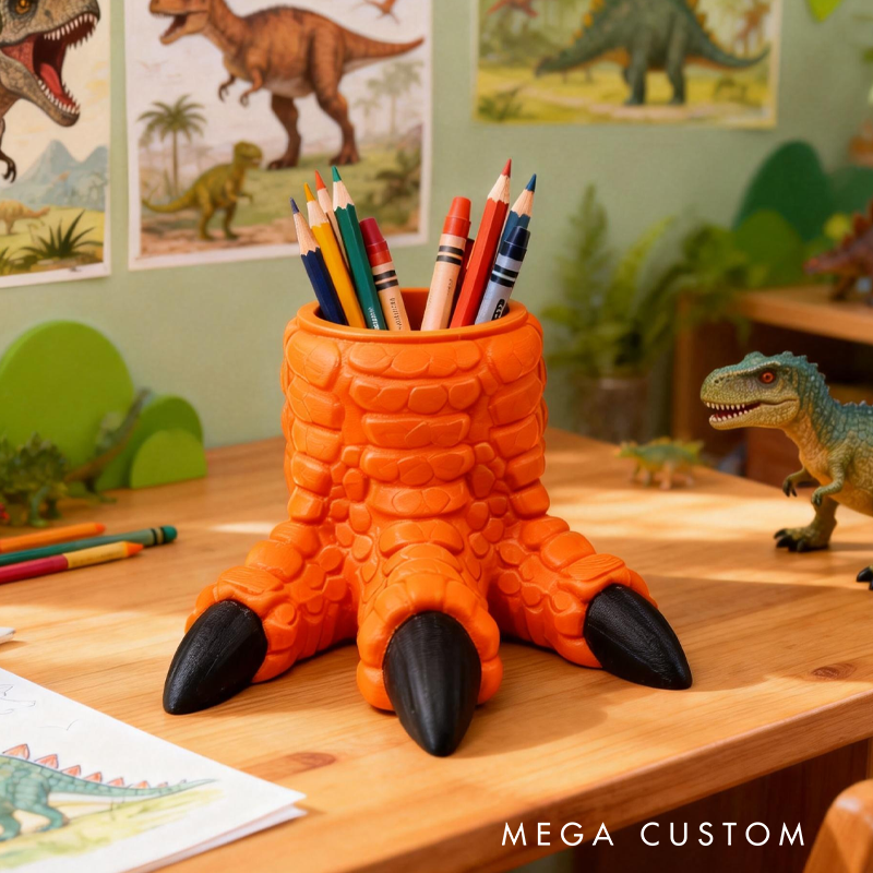 Dinosaur Claw Pencil Holder Green Dino Foot Desk Organizer Birthday Gift for Kids Kids Room Decor 