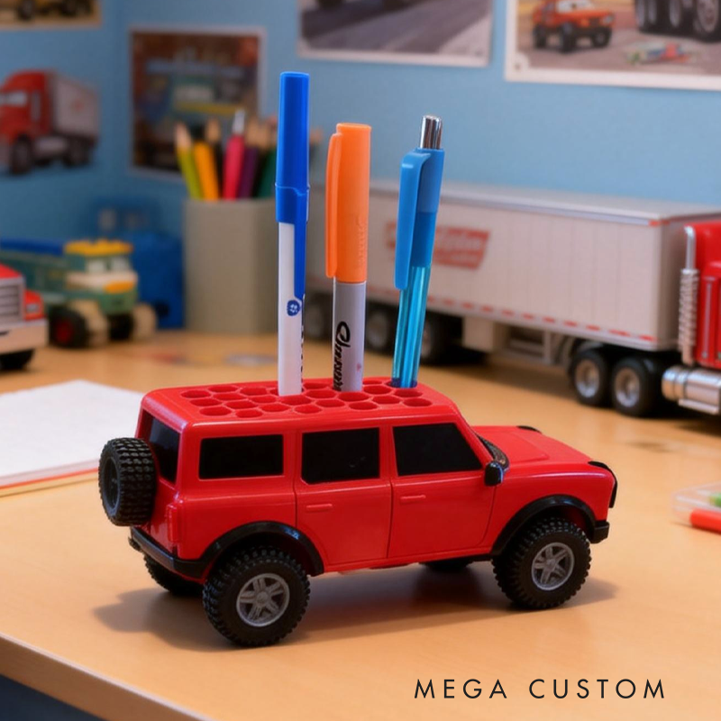 Off Road Trucks Pen Holder Desk Organizer Model Birthday Gift for Kids Kids Room Decor 