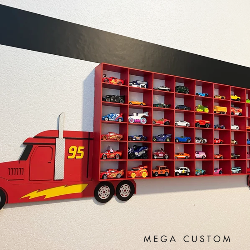Mack Truck cars Toy shelf storage for cars Toddler boy gift Car Display Shelf Showcase for car Unique gifts for kids Mack organizer