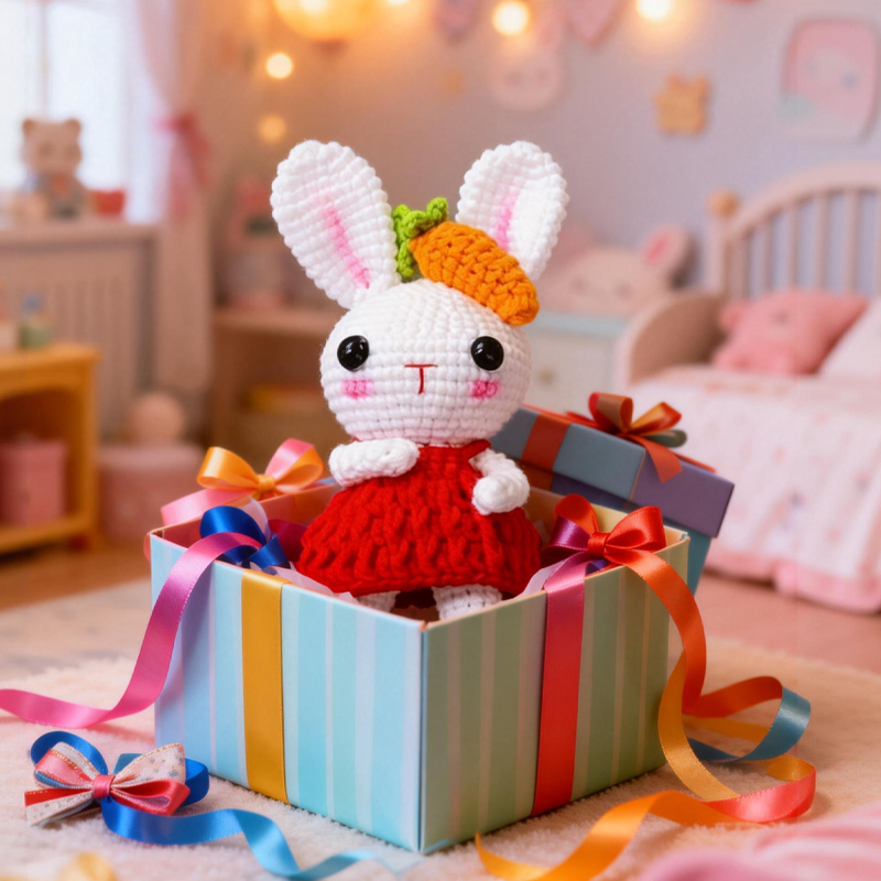 Handmade Crochet Bunny Animals Gift Creative Gifts Easter Gifts Birthday Gifts for Kids