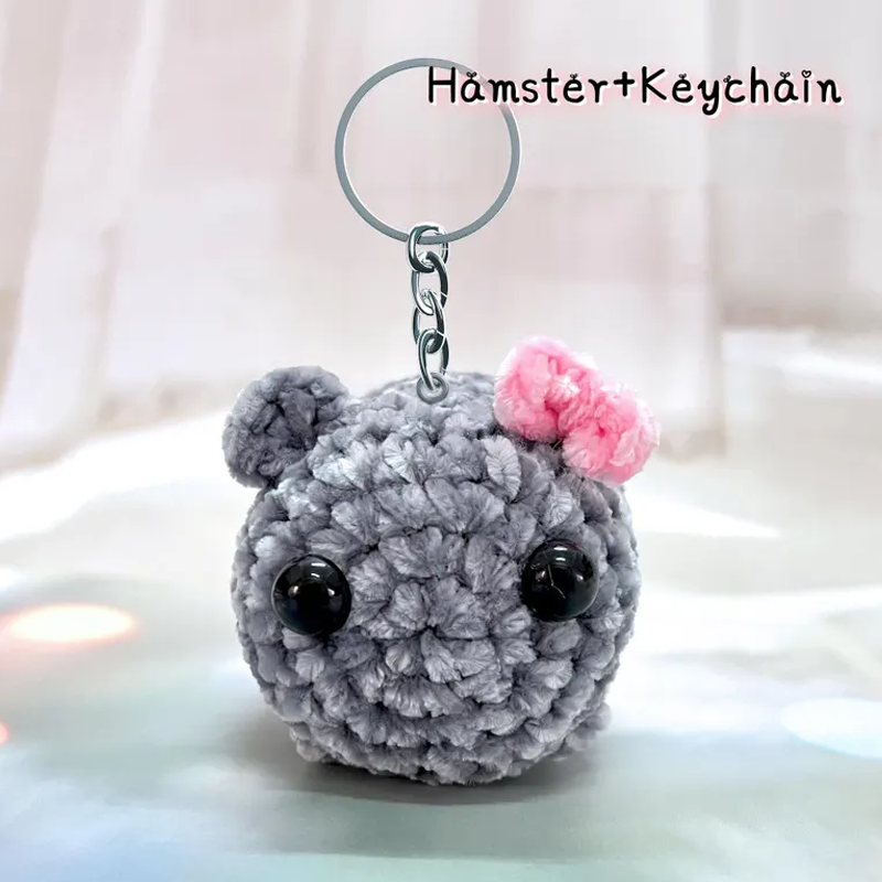 Crochet Sad Hamster Plush Emotional Comfort Doll with Music Birthday Gifts for Kids Girls