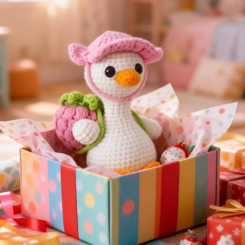 Handmade Crochet Cute Little Goose Animals Gift Creative Gifts  Birthday Gifts for Kids