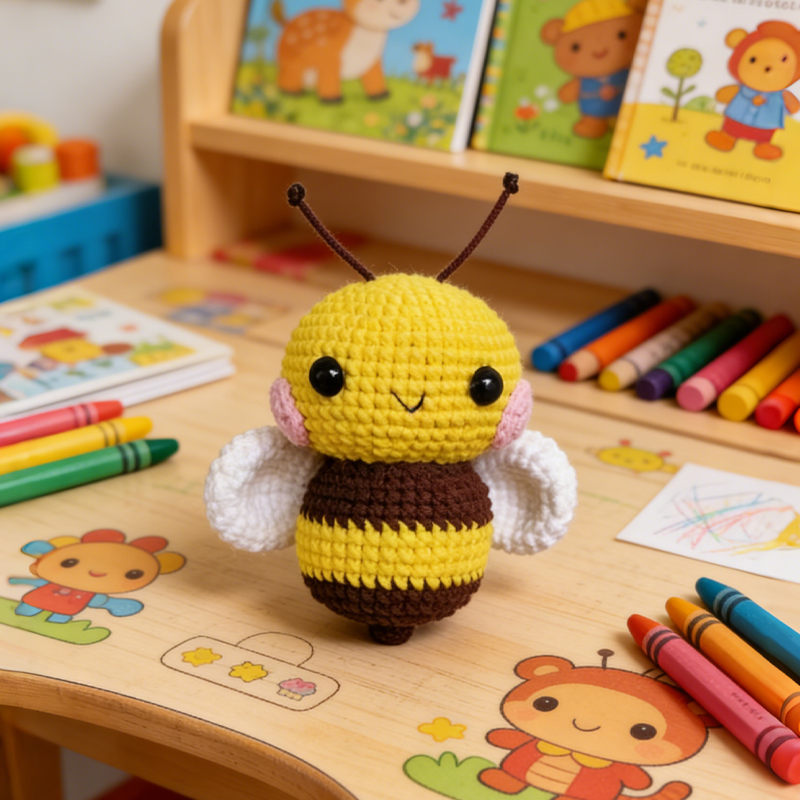 Handmade Crochet Cute Little Bee Animals Gift Creative Gifts  Birthday Gifts for Kids