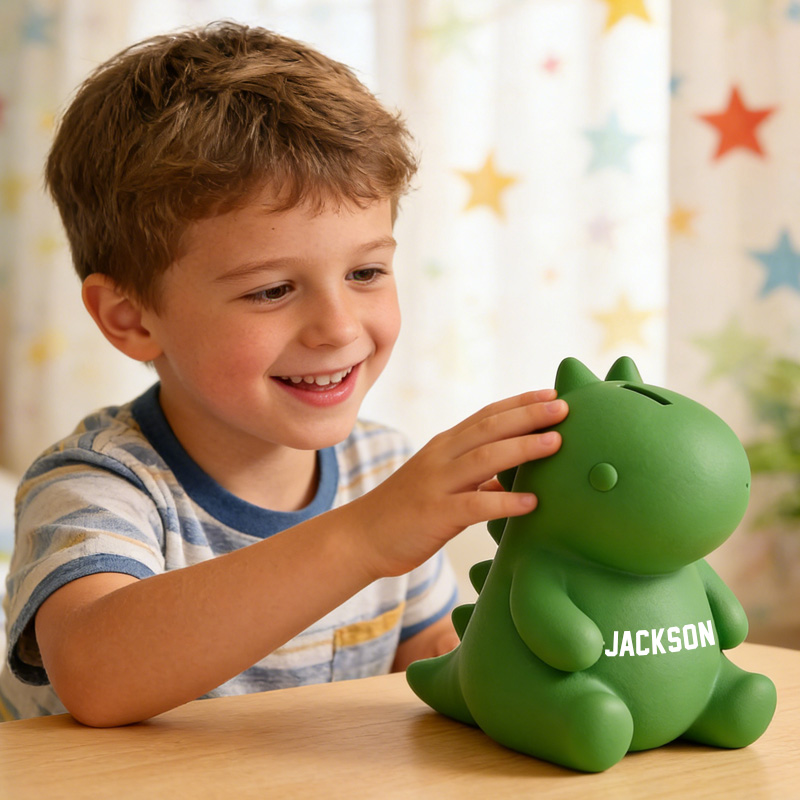 Personalized Dinosaur Theme Name T Rex Toy Money Box Fun Kids Room Decor Gift for Boys 3D Printing Piggy Bank