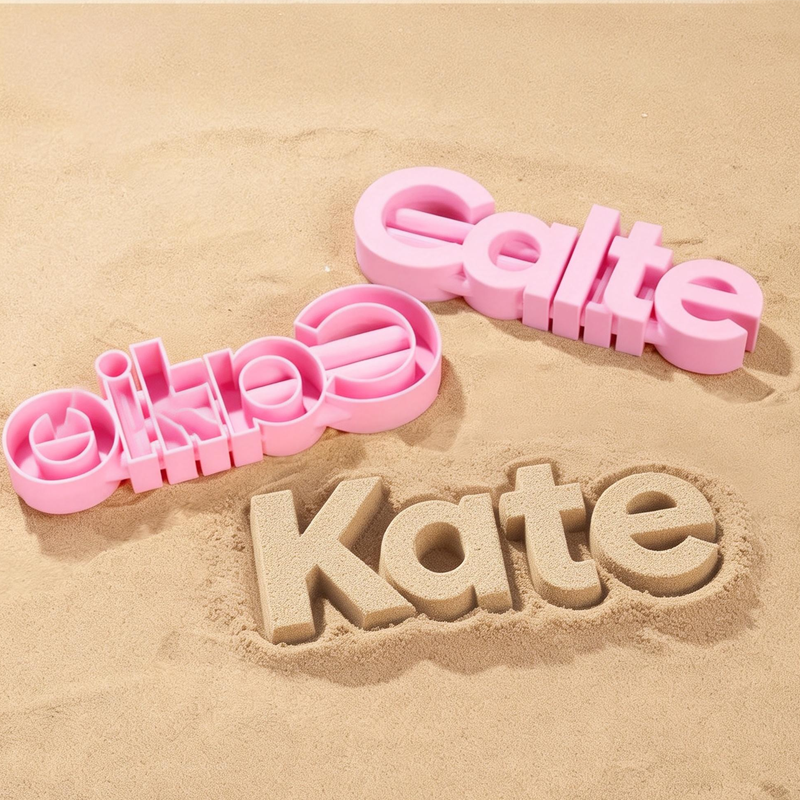 Personalized Sand Mold Custom Name Sand Mold Toy Personalized Beach Toy for Kids Sandbox Stamp Summer Vacation Nameplate