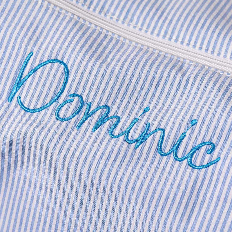 Personalized Embroidery Name Striped Large Seersucker Dance Duffle Bag with Shoulder Strap Back to School Birthday Gift for Girls