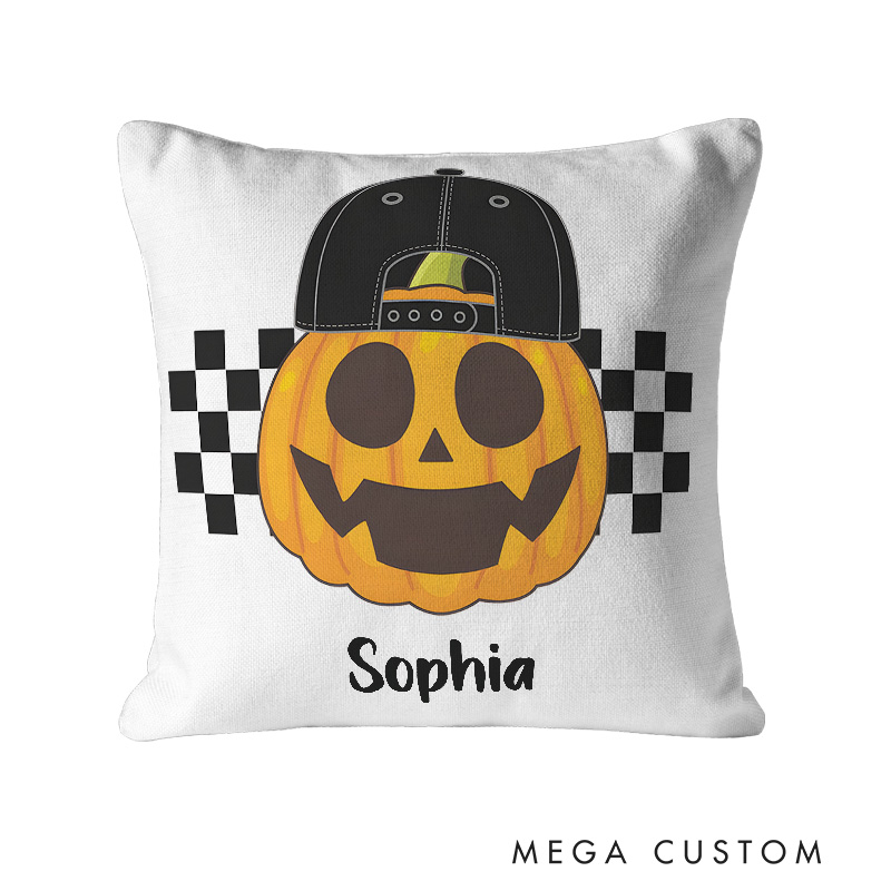 Personalized Pumpkin Name Halloween Pillows for Unique and Playful Holiday Decor