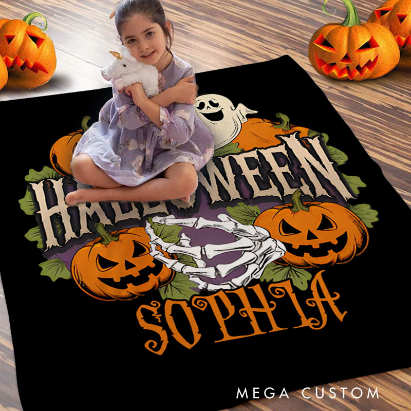 Personalized Halloween Blanket Great for Spooky and Festive Seasonal Decorations
