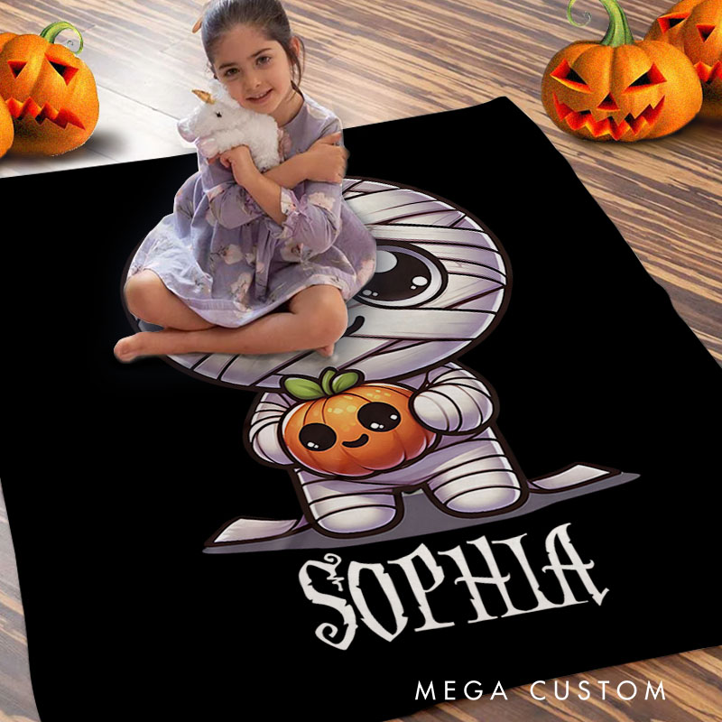 Personalized Mummy Character Blanket Great for Adding Playful and Spooky Charm to Halloween Nights