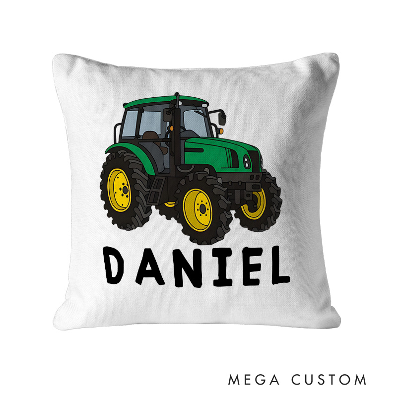 Personalized Tractor Lover Name Pillow for Kids Who Adore Farm Adventures