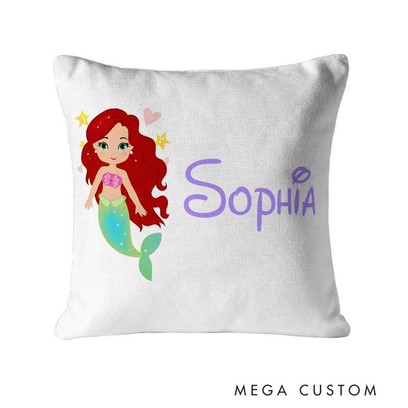 Personalized Little Mermaid Name Pillow for Fans of Underwater Magic