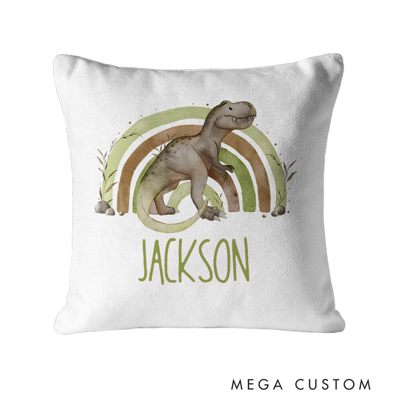 Personalized Dinosaur Adventure Name Pillow for Kids Who Love Prehistoric Creatures and Fun Pillows