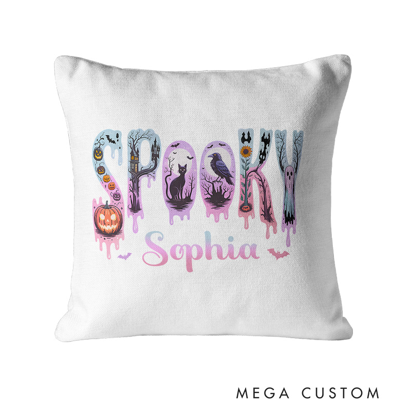 Personalized Halloween Spooky Name Pillow for Festive and Fun Celebrations