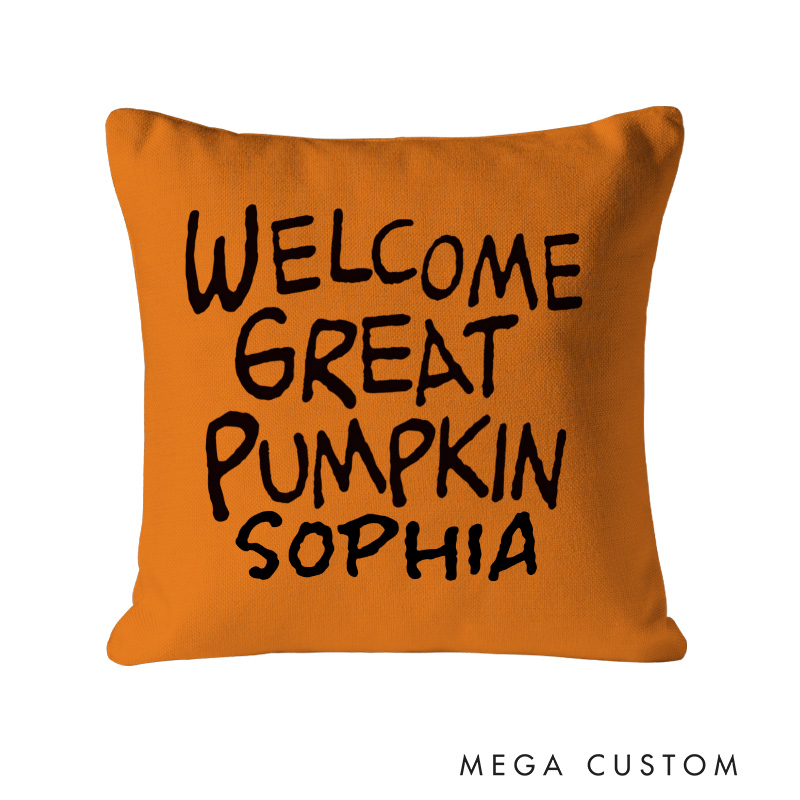 Personalized Pumpkin Patch Welcome Pillow for a Warm Seasonal Greeting
