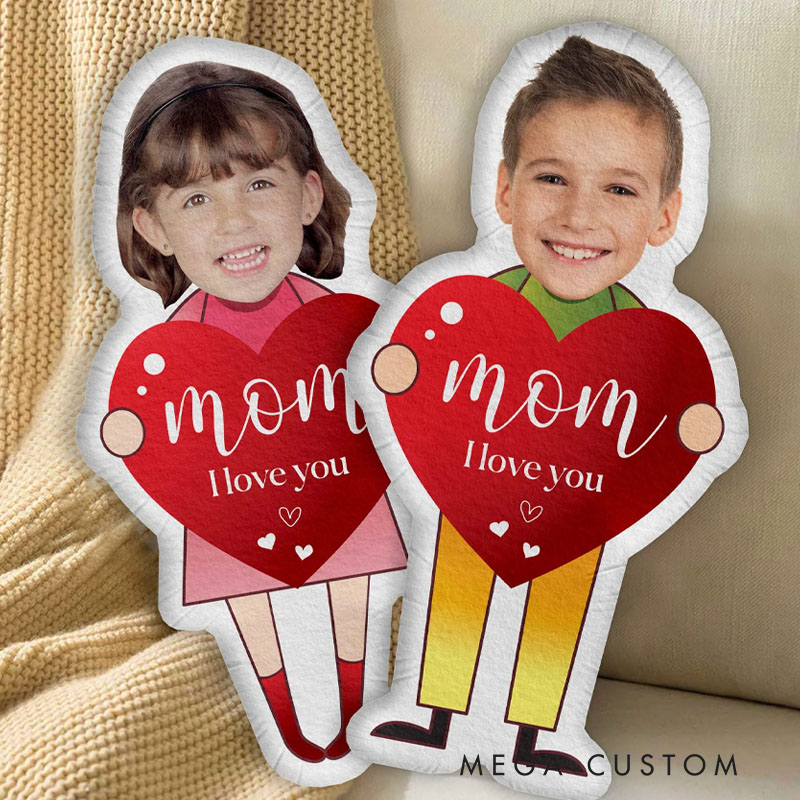 Personalized Baby Face Love Mom Pillows Heartwarming Gift to Celebrate Mom