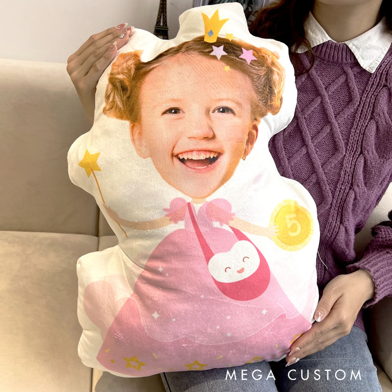  Personalized Photo Custom Shaped Pillow Adorable Kids Wear Tooth Fairy Costume