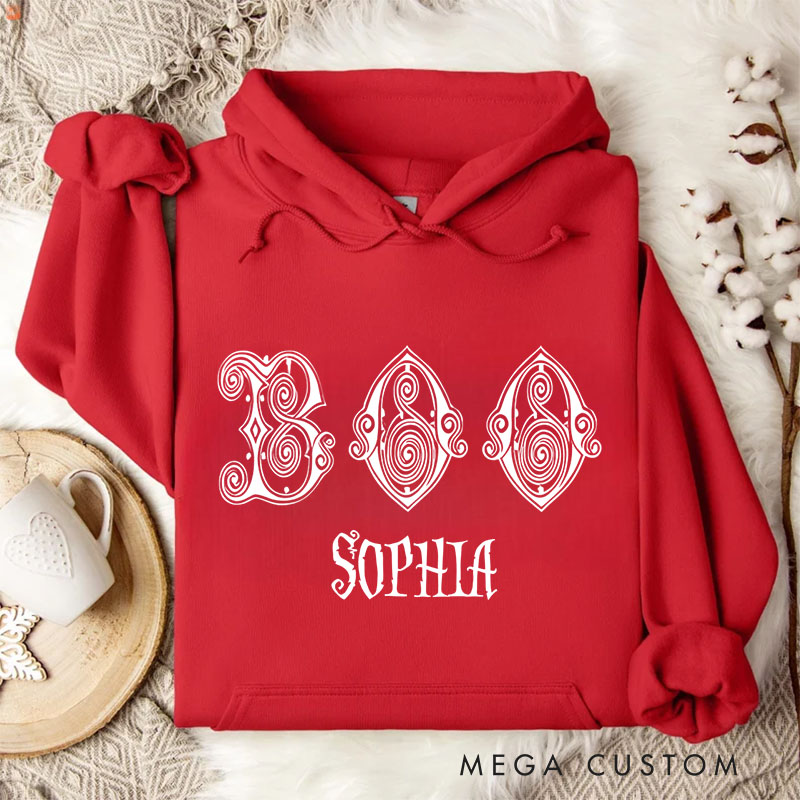 Personalized Boo with Intricate Swirl Accents for Stylish Seasonal Hoodies
