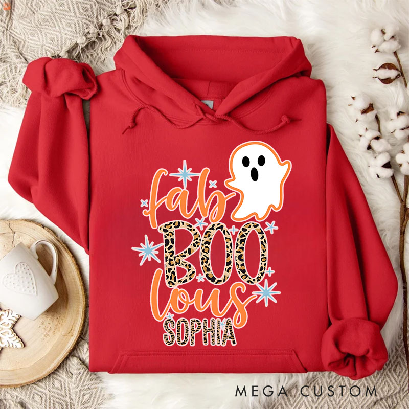 Personalized Fab BOO lous Ghost with Glittering Accents for Stylish and Chic Seasonal Hoodies