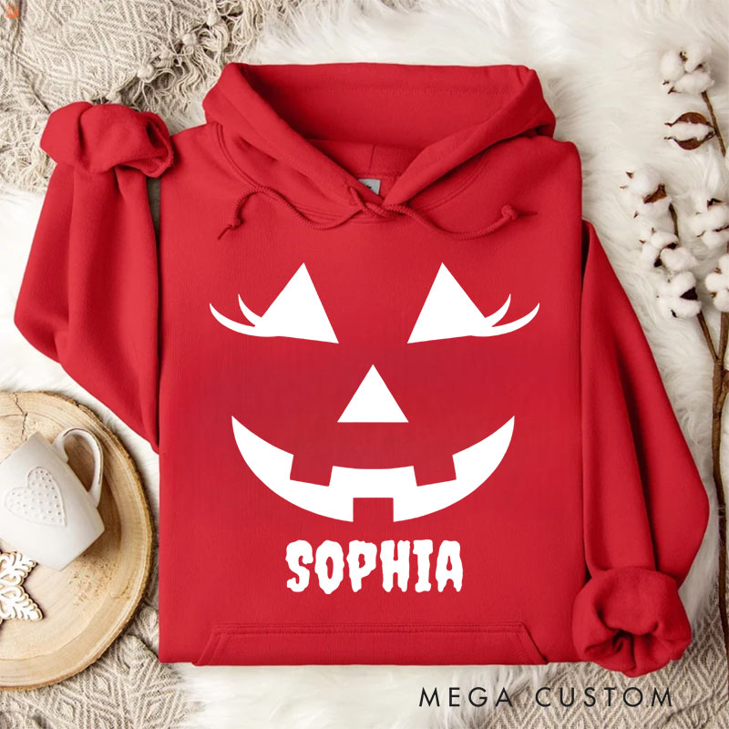 Personalized Classic Jack O Lantern Face Silhouette for Timeless Festive Hoodies