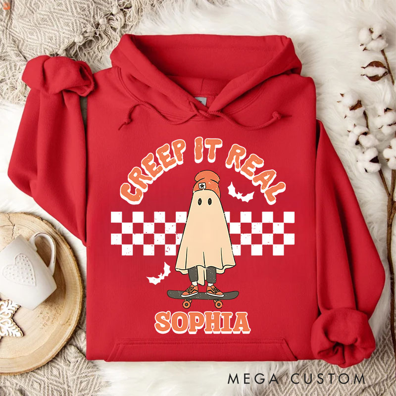 Personalized Creep It Real Ghost with Retro Vibes for Trendy and Cool Hoodies