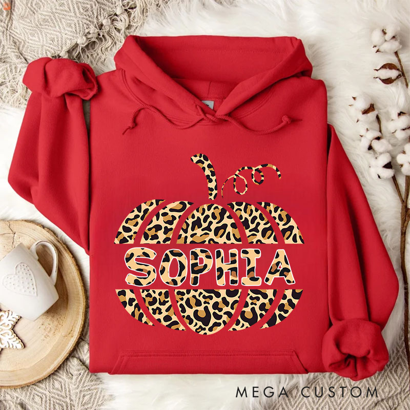 Personalized Leopard Print Pumpkin for Stylish and Fashion-Forward Hoodies