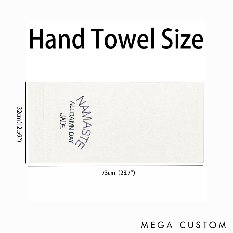 Personalized Yoga Hand Towel with Namaste All Damn Day Design Perfect for Yoga, Meditation and Relaxation