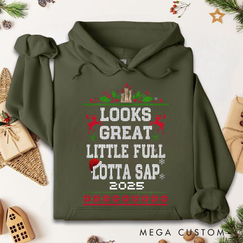 Personalized Little Full Lotta Sap Tee Christmas Vacation Santa Hoodies