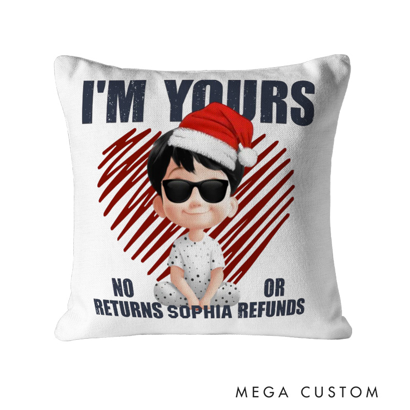 Personalized Playful Ownership Statement with Bold Heart and Funny Text Design for Home Pillow