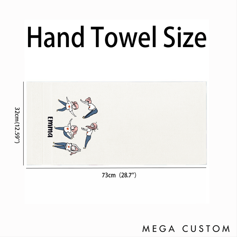 Personalized Yoga Hand Towel with Cute Yoga Pose Design Perfect for Yoga Exercise Relaxation and Wellness