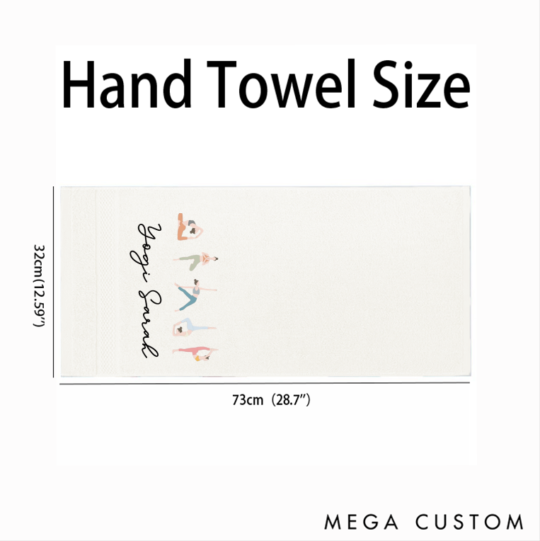 Personalized Yoga Hand Towel with Yoga Pose Design Perfect for Yoga Practice Relaxation and Wellness