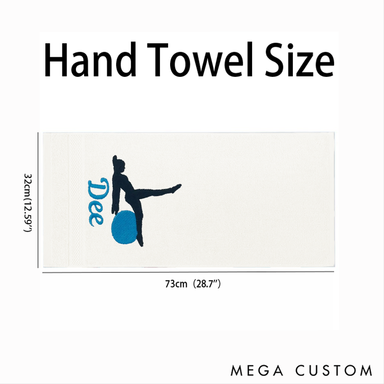 Personalized Yoga Hand Towel with Fitness Ball Design Sports Towel Perfect for Yoga Pilates and Workout Sessions