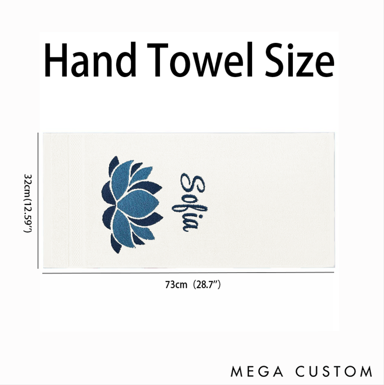 Personalized Yoga Hand Towel with Elegant Lotus Design Perfect for Yoga Meditation Fitness and Relaxation