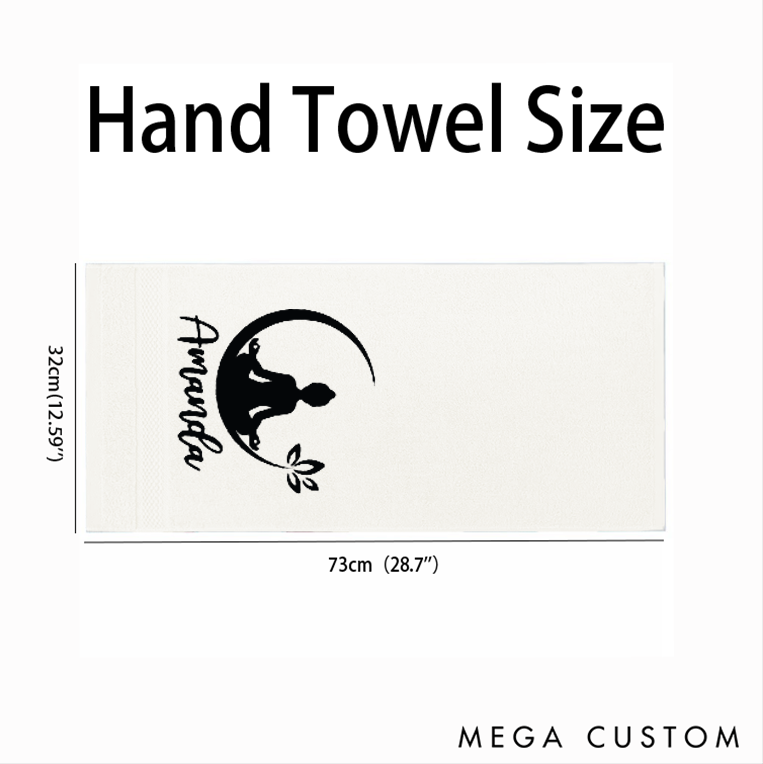 Personalized Yoga Hand Towel with Meditation Design Perfect for Yoga Meditation and Relaxation