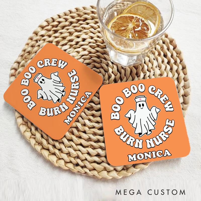 Personalized Coasters for Nurse Customized Boo Boo Crew Burn Nurse Design Coasters Nurse Gift
