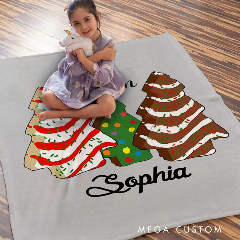 Personalized Christmas Tree Cake Baby Blankets Christmas Holiday Cake Blanket