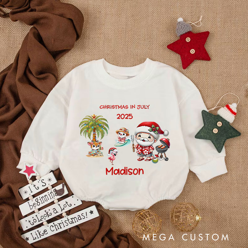 Personalized Christmas in July Baby Onesie Perfect for Fun and Festive Seasonal Celebrations Baby Bodysuit