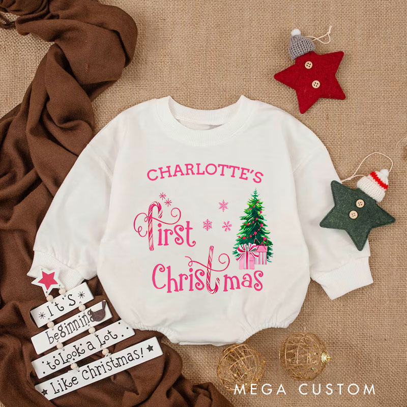 Personalized Baby’s First Christmas Baby Onesie Perfect for Celebrating a Memorable Holiday Season Baby Bodysuit