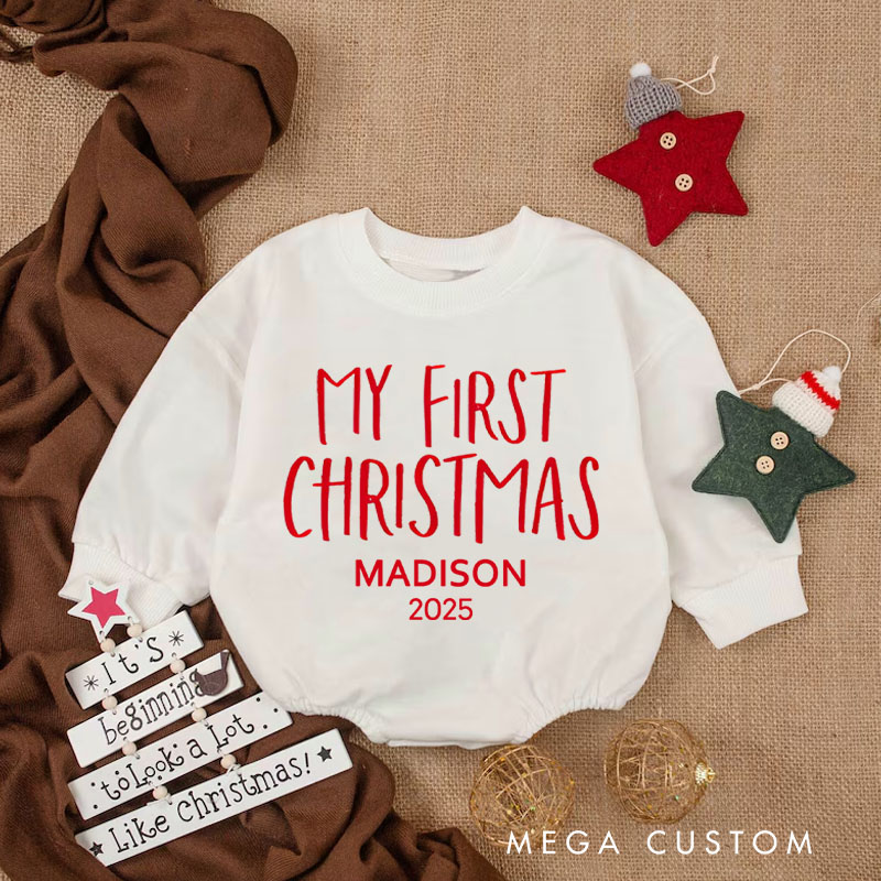 Personalized My First Christmas Baby Onesie Perfect for Celebrating a Baby’s First Holiday Season Baby Bodysuit