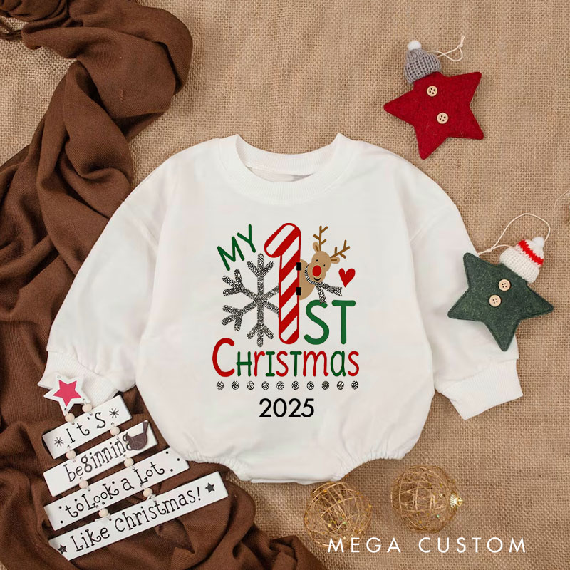 Personalized My First Christmas Baby Onesie Perfect for Celebrating a Baby’s Special Holiday Milestone Baby Bodysuit