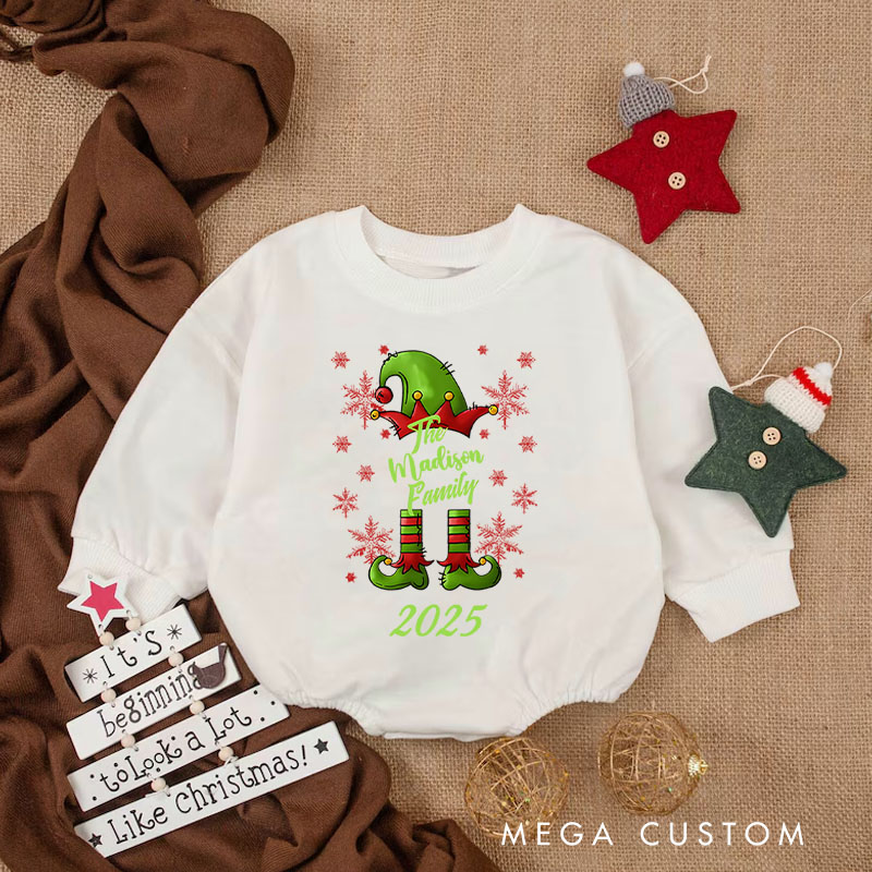 Personalized Festive Elf Baby Onesie Perfect for Adding Whimsy and Fun to Holiday Outfits Baby Bodysuit