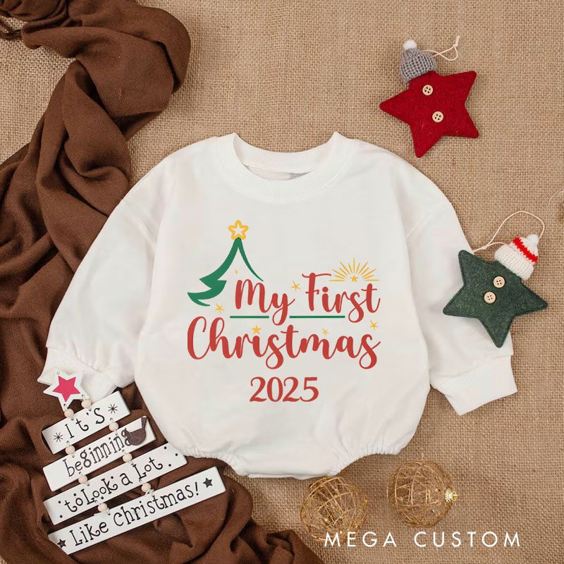 Personalized My First Christmas Tree Baby Onesie Perfect for Celebrating a Baby’s Special Holiday Season Baby Bodysuit