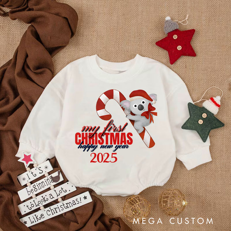 Personalized My First Christmas Candy Cane Baby Onesie Perfect for Marking a Baby’s Holiday Milestone Baby Bodysuit