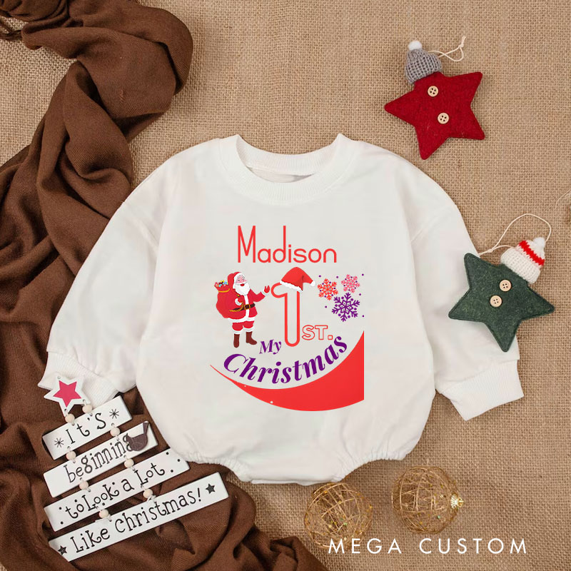 Personalized My First Christmas Santa Baby Onesie Perfect for Marking a Baby’s Holiday Milestone Baby Bodysuit