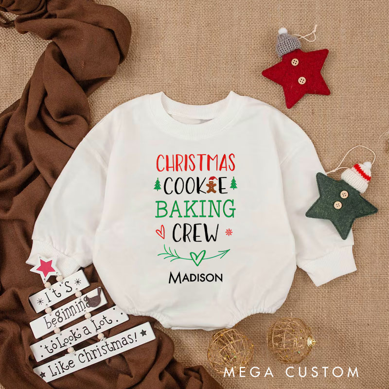 Personalized Christmas Cookie Baking Crew Baby Onesie Perfect for Adding Fun to Holiday Family Traditions Baby Bodysuit