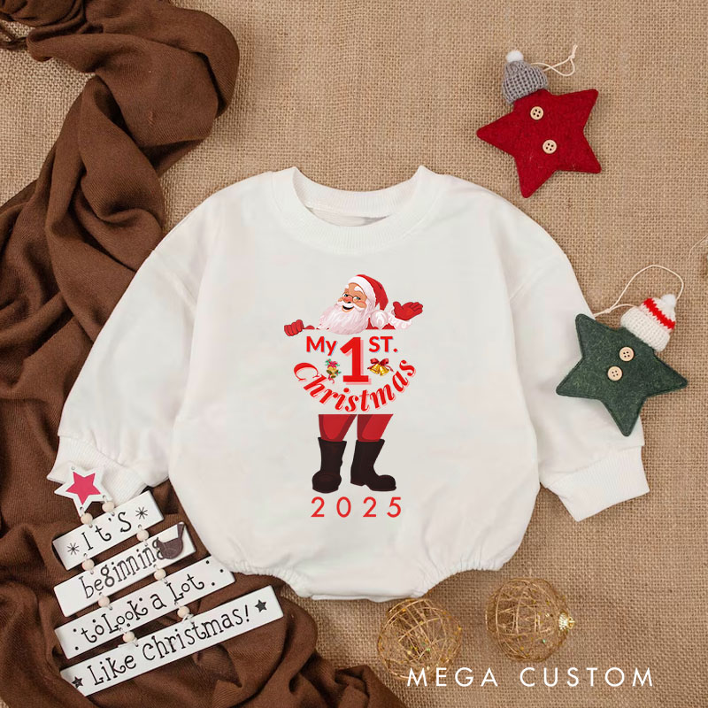 Personalized My First Christmas Santa Baby Onesie Perfect for Cherishing a Baby’s Holiday Milestone Baby Bodysuit