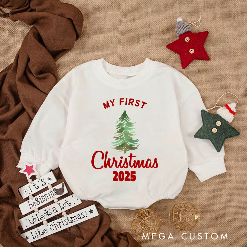 Personalized My First Christmas Tree Baby Onesie Perfect for Marking a Baby’s Special Holiday Moment Baby Bodysuit