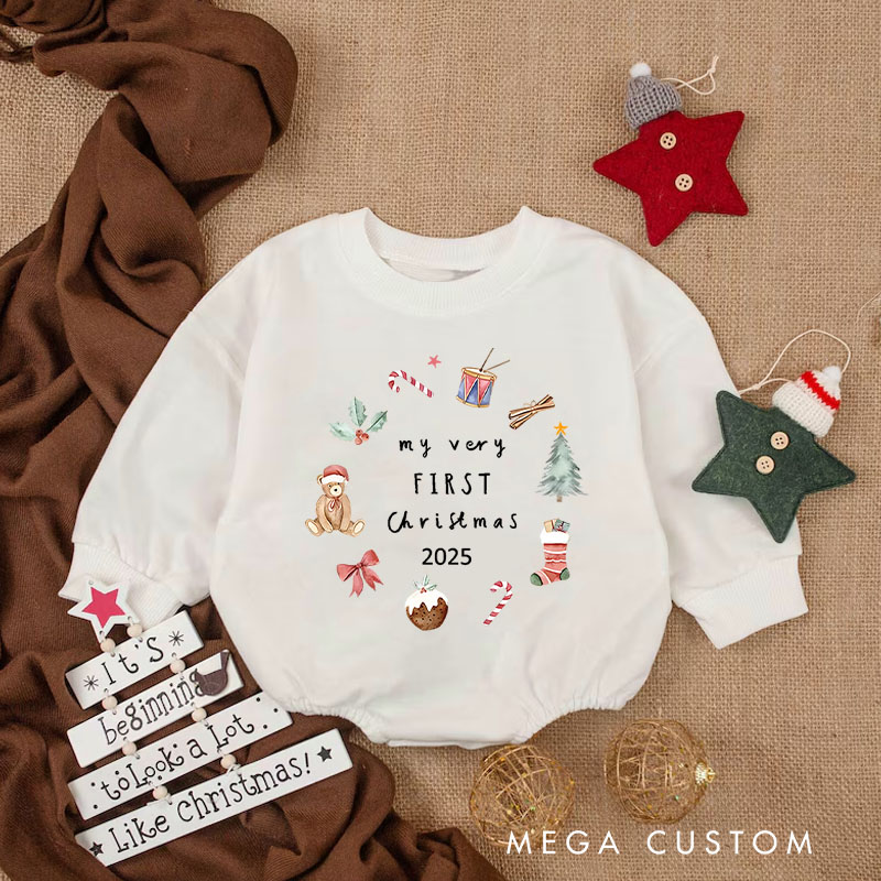 Personalized My Very First Christmas Baby Onesie Perfect for Celebrating a Baby’s Special Holiday Moment Baby Bodysuit