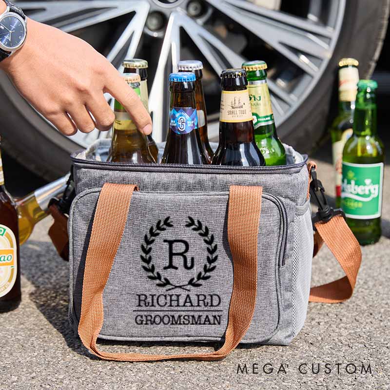 Personalized Bachelor Party Cooler Bag Groomsmen Gift for Groom Best Man Wedding Party Beer Bag Keepsake for Men