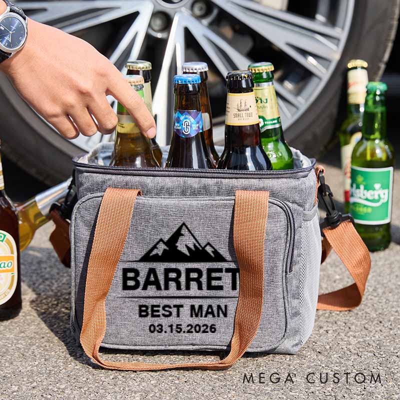 Personalized Groomsmen Cooler Bag Wedding Party Gift Bag for Groom Men’s Beer Bag for Bachelor Party Wedding Favors Cooler Bag